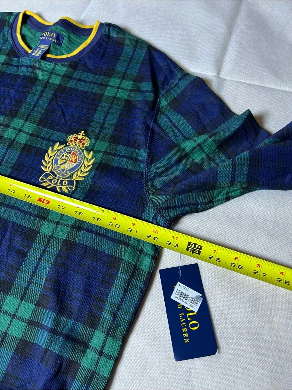 Polo Ralph Lauren Blue & Green Plaid Long Sleeve Shirt sleepwear